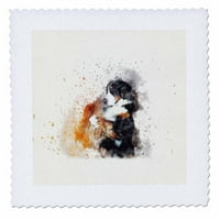 Trendy Slatki životinjski pas akvarel ilustracija-Bernski planinski pas quilt Trg QS-272879-8