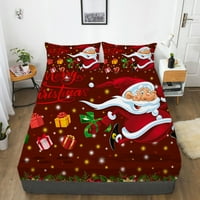 Vruća rasprodaja sretna božićna slika Početna Tekstil Posteljina posteljina Poliester opremljeni poklopac,