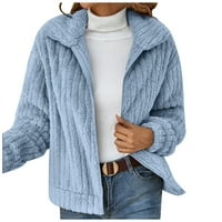 Žene pune boje casual check rever dugme sa dugim rukavima kaput zimski labav top veliki i visoki jakni A xxl