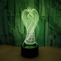 3D Angel Wing noćna lampica Iluzija noćna svjetlost Promjena boje Promjena dodira Table Desk Decoration