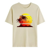 Amidoa muns majice casual stilski ljetni stilski modernski kratki rukav na palminu stablo tisak labav