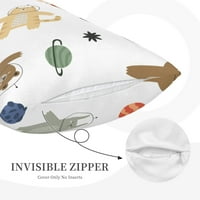Pravokutni plišani jastuk, bešavne životinje iz crtanih filmova uzorak ne-piljki skriveni zip sofona