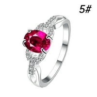 Yuehao Prstenovi modni nakit cirkon sapphiraea Ruše Ruši ruši večni prsten za prsten srebrna prstena