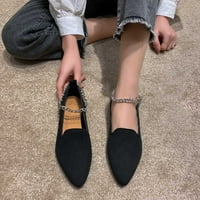 Četiri sezonska antilop istaknuta cipela za cipele Comfort plus size crna ravna cipela za žene prerušena