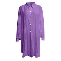 Ženske ležerne majice s dugim rukavima dolje Šifon V izrez Bluze za platnu odjeću Ovratni vrh