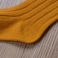 Musuos Baby Solid Color Duge cijevi Socks Jesen i zimska dječja pamučna toplo koljena High Čajke