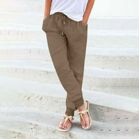 SayHi posteljine hlače Žene Ljetni navoj elastični struk Čvrste casual labave pantalone sa džepovima