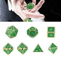 Metalna tablica Game Kockice, prenosive poliedralne kockice Postavljene za ulogu Play Gold Green