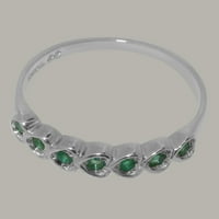 Britanci izrađeni sterling srebrni prirodni smaragdni ženski vječni prsten - veličine opcija - veličina