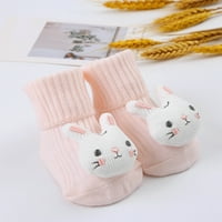 Ketyyh-Chn Baby Soft Neklizne cipele Boys Baby Socks Girls 3D crtani podnice za bebe ružičaste, s