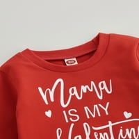 TODDLER Baby Girl Boy Valentine's Outfit Dugi rukav Crewneck Duks pulover vrhovi pada odjeća