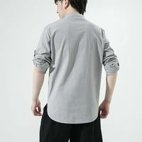 Entyinea Flannel majica za muškarce dugih rukava održiva lagana nježna majica siva 4xl