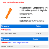 Dipstick Tube - kompatibilan sa - Audi a Quattro 1.8L 4-cilindar 1998