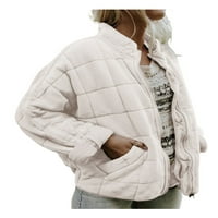 Ženska lagana prekrivana jakna Zip up dugih rukava, lagani kaput, tople zimske odjeće