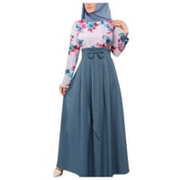 Ljetne maxi haljine za žene casual abaya arapska kaftana ogrtač čvrsti ogrtač casual maxi haljine za