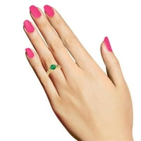 Mauli dragulji za žene 1. Karatni dijamant i smaragdni prsten za zatvaranje 10k žuto zlato