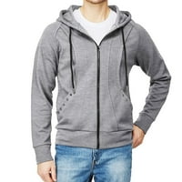 Leey-World Hoodies za muškarce Zip up dukseve za muškarce Pulover s kapuljačom s dugim rukavima Jacquard