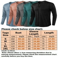 Paille Muškarci Henley Casual dugih rukava Lagana majica Majice Plain Classic Fit Tee vrhovi