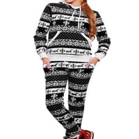 SKXST WOMENS Božićno podudaranje porodice Pajamas Set Xmas Dukserice hlače sa dnevnom donjem odjećom