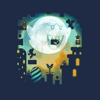 Teefury muške grafičke majice Boo Moon - Ghost