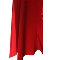 Žene - ruffle visoko niske vrhove za kratki rukav Bodycon haljine haljine crvene m