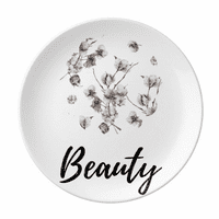 Bijelo cvijeće Crtanje umjetničke ploče Dekorativni porculanski salver za pribor za večeru