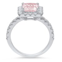 3.4ct smaragdni rez ružičasti simulirani dijamant 18k bijeli zlatni angažman halo zvona veličine 8