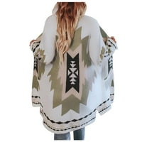 Xiuh Ženska modna zimska vintage plemenska plemena plemenska kardigan džemper kaput bluza Top modnih