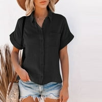 Ženski poslovni casual vrhovi tastera sa gumb Dugme Majica Plain T majice za žene