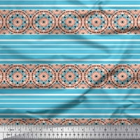 SIMOI svilena tkanina Stripe & Mandala Kaleidoskop tiskani tkaninski dvorište širom