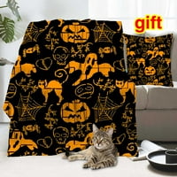 Halloween pokrivač s jastukom, smiješna pokrivačica za dnevnu sobu, 221,40x58 ''