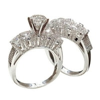 Duhgbne nakit šest-kandži srebrni otvor bijeli cirkon ženski prsten modni temperamentni prsten