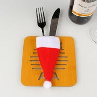 Božićni santa Santa HATS Silverware Držači, mini džepovi nož kašike vilica s mini božićnim šal ukrasima