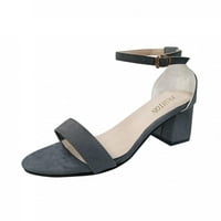 Sandale za pete za žene - novi stil otvorena prst Ležerne prilike na plaži Ljetne sandale Grey-8