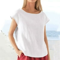 Cleariance Ženske ljetne modne modne košulje rever V-izrez pamuk linijski linijski linijski bluza Rođendani