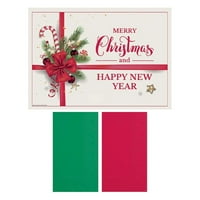 Holiday Cheer Papir Placemats i salvete Set