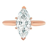 2. CT Marquise Clear Clear Simulirani dijamant 18k ružičasti ružičasti zlato gravirajući godišnjica