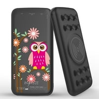 Qi bežični prijenosni punjač za vanjsku bateriju OnePlus Pro sa touch alatom - Slatka ružičasta sova