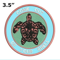 Tribal Turtle izlazi iz vaše ljuske - 3,5 - željezni ili šivanje vezene patch-a Novelty Applique - Plaža