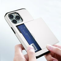 Kompatibilan sa iPhone Pro Case, novčanik poklopca nosač kreditnih kartica utor za klizanje stražnji