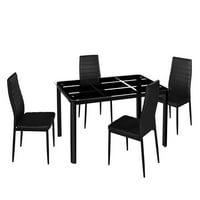Kuhinjski blagovaonica Set Glass Metal Tabela 47 i stolice Namještaj za doručak crna