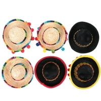 Meksička hat kosa za kosu Mini Sombrero Trake za glavu Festival Headdress Performance Perys Party Favori