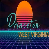 Princeton West Virginia Frižider Magnet Retro Neon Dizajn
