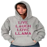 Live Lanhe Love Llama Alpaca Humor Hoodie dukserice Žene Brisco Brends 2x