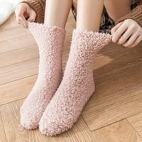 LHKED Clearsance zimske žene Coral Fleece Socks Srednja cijev za spavanje kuće Čarapa za halloween Clearence